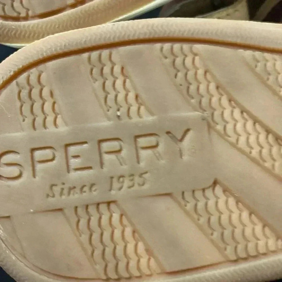 SPERRY TO SIDER WO SIZE 8 GOLD THONG SANDAL ADJ ANKLE STRAP HOOK LOOP CLOSE - Picture 10 of 12